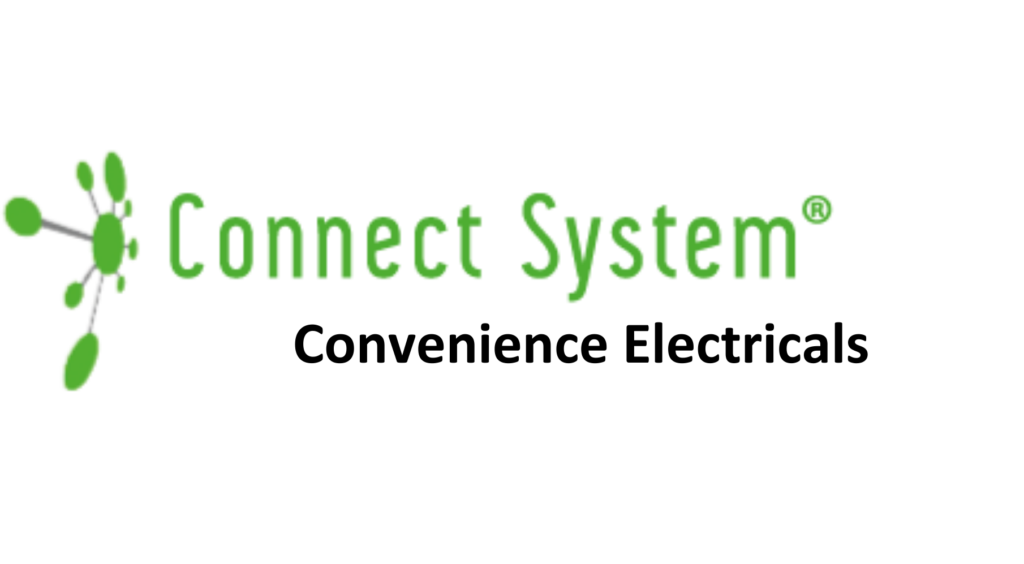 Connect System logo: green wordmark with a gray-green molecular icon to the left on a transparent background.