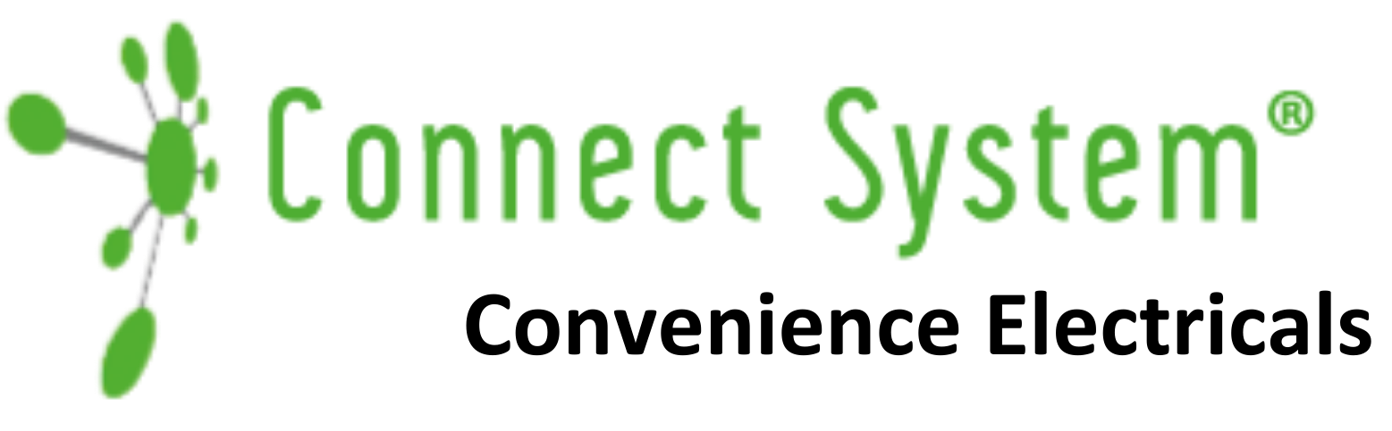 Connect System logo: green wordmark with a gray-green molecular icon to the left on a transparent background.